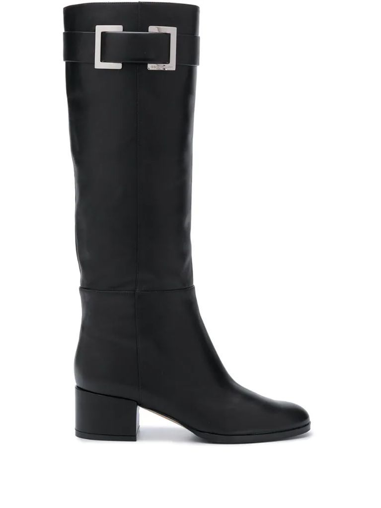 block-heel knee-high boots