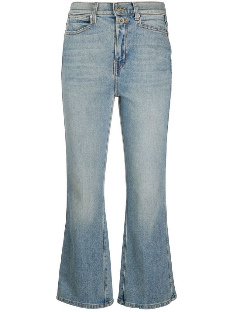 cropped boocut jeans
