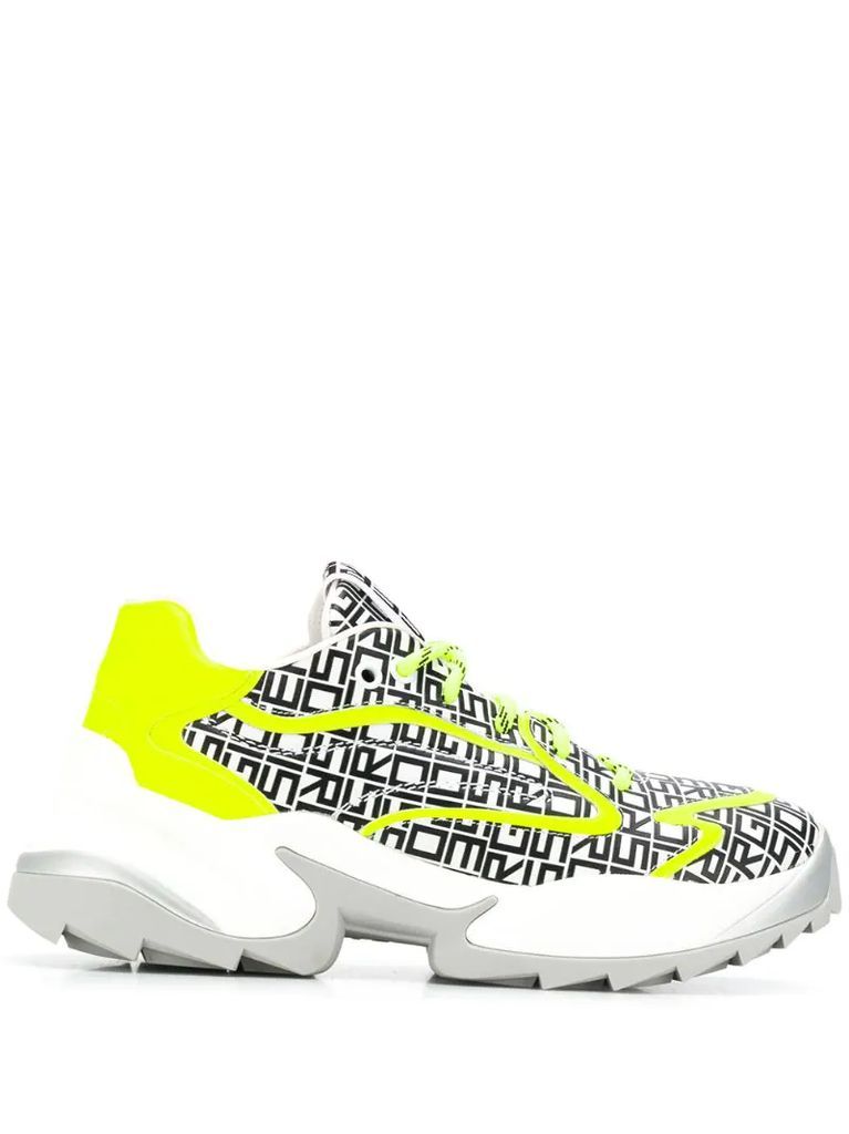 printed leather sneakers