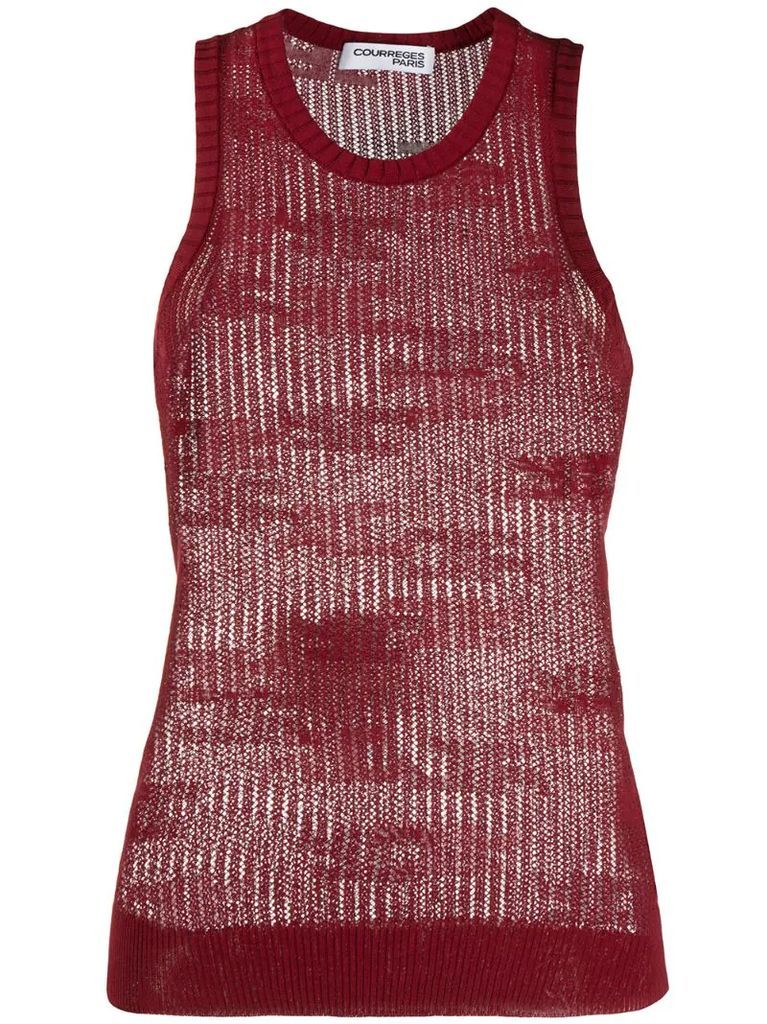 sheer knitted vest top
