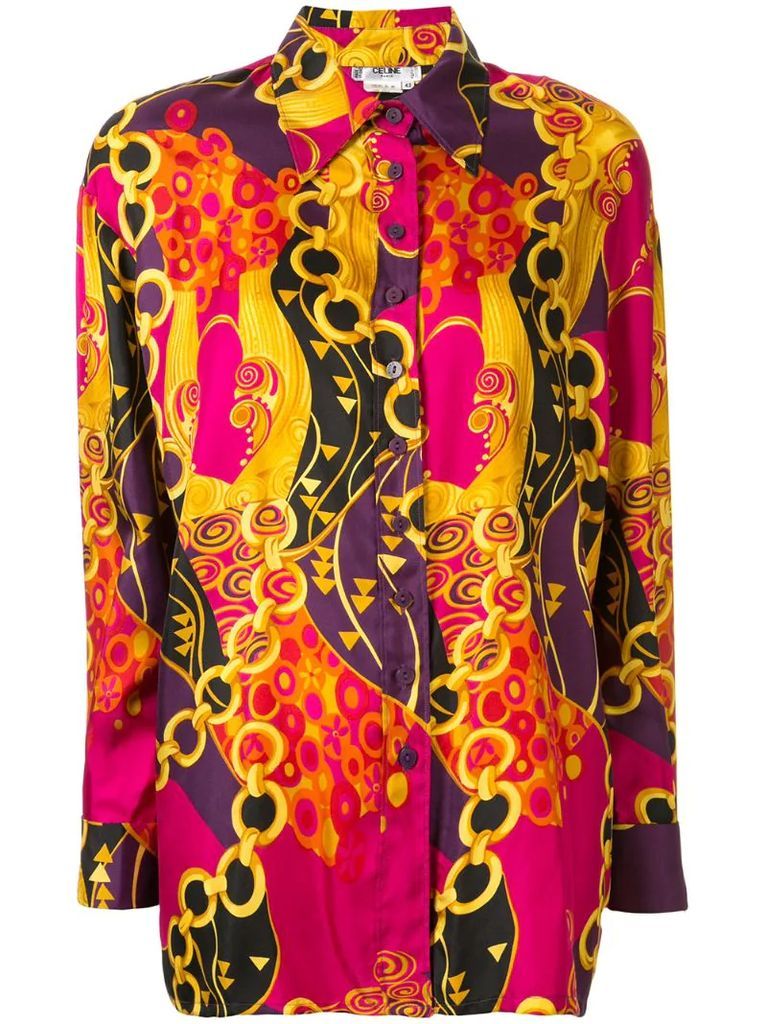 silk chain print shirt