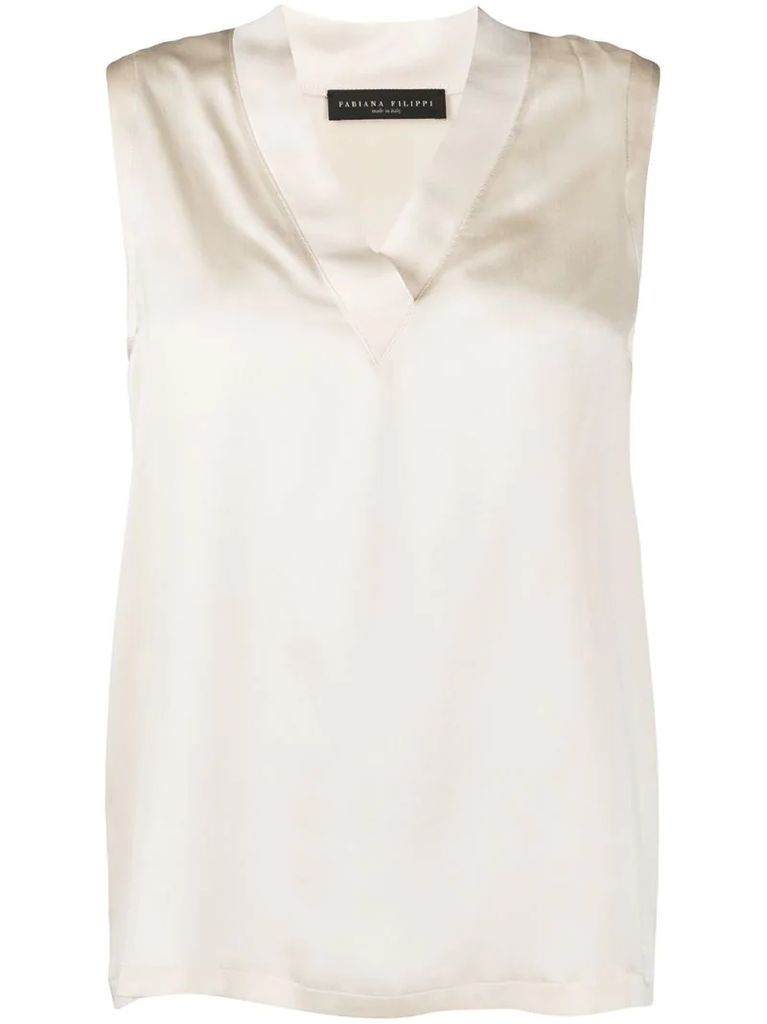 v-neck silk top