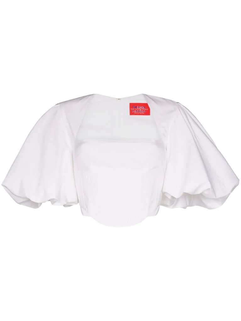 Pia puff sleeve cropped top