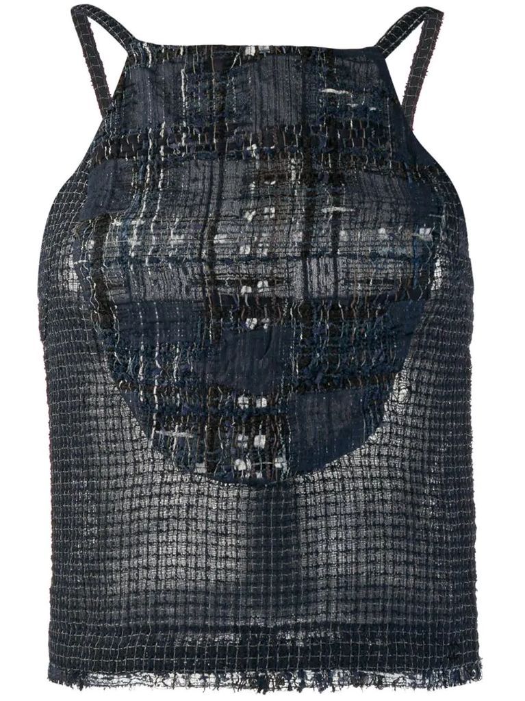 2006's knitted checked blouse