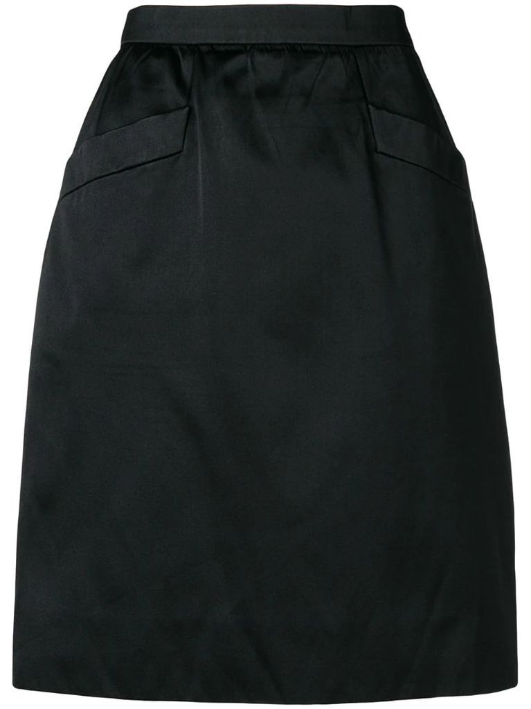 high rise straight skirt