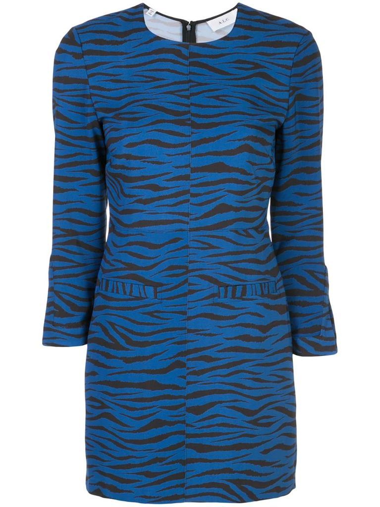 stretch fit tiger-print dress