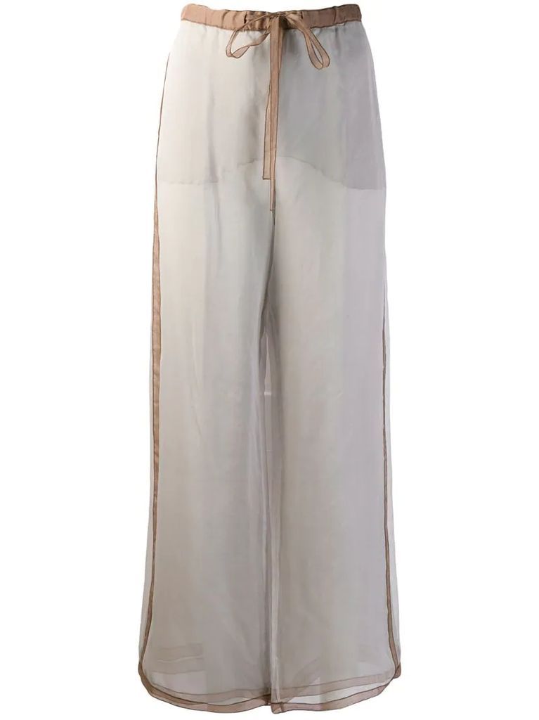 2000's silk crepe wide-legged trousers