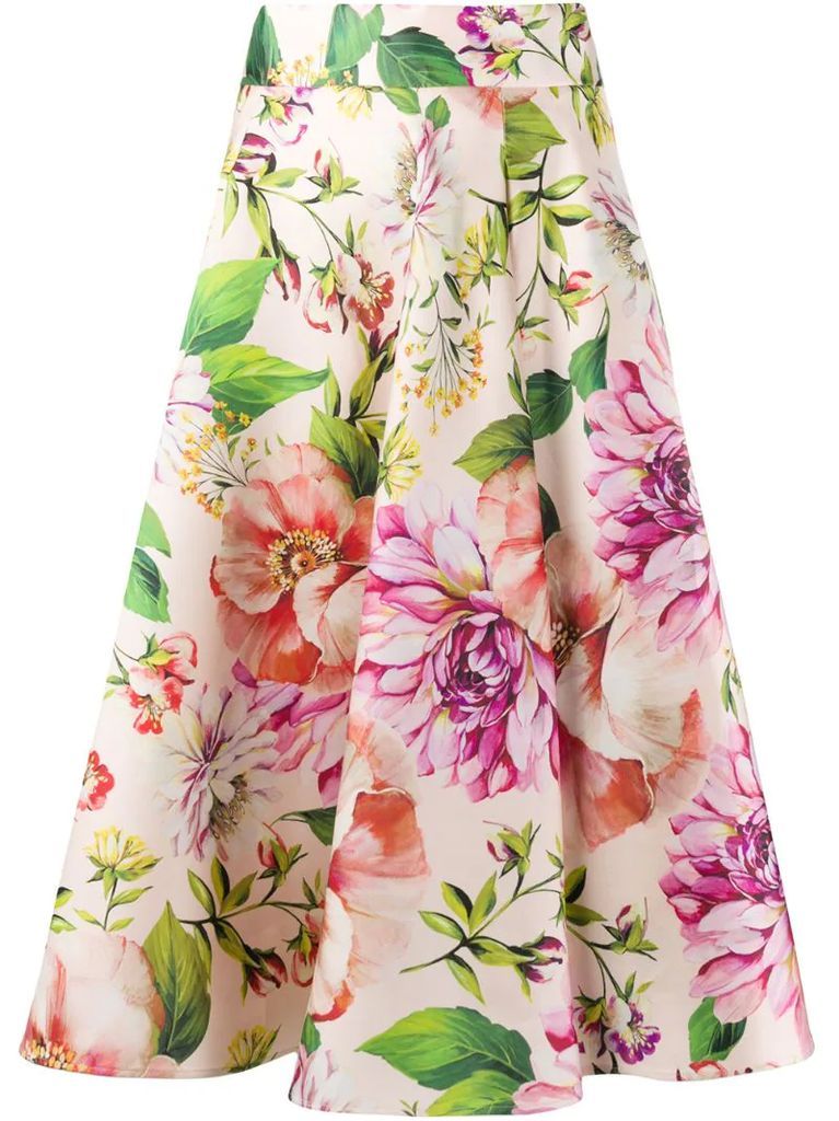flower print midi skirt