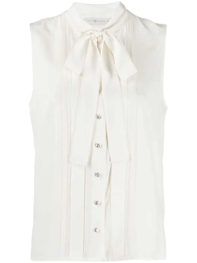 sleeveless bow blouse