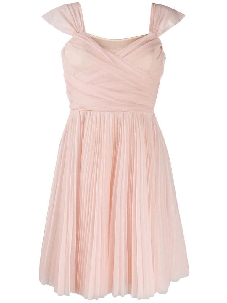 pleated tulle dress