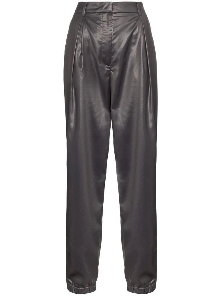 high-waisted tapered trousers