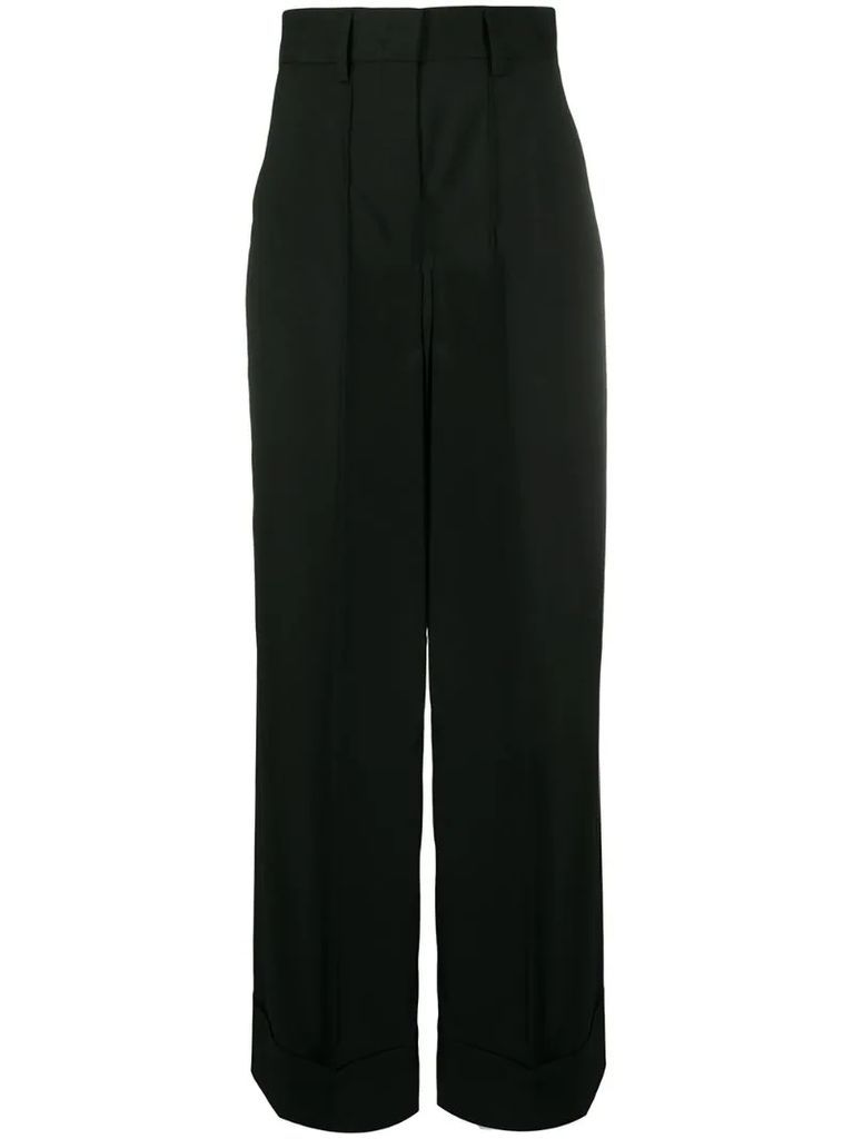 high-waisted wide leg trousers