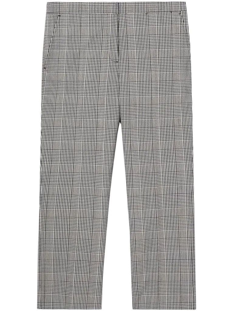 check technical tailored trousers