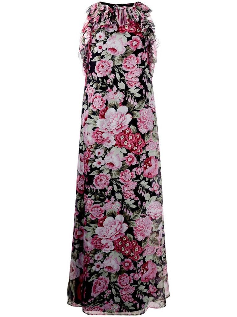 sleeveless floral print dress