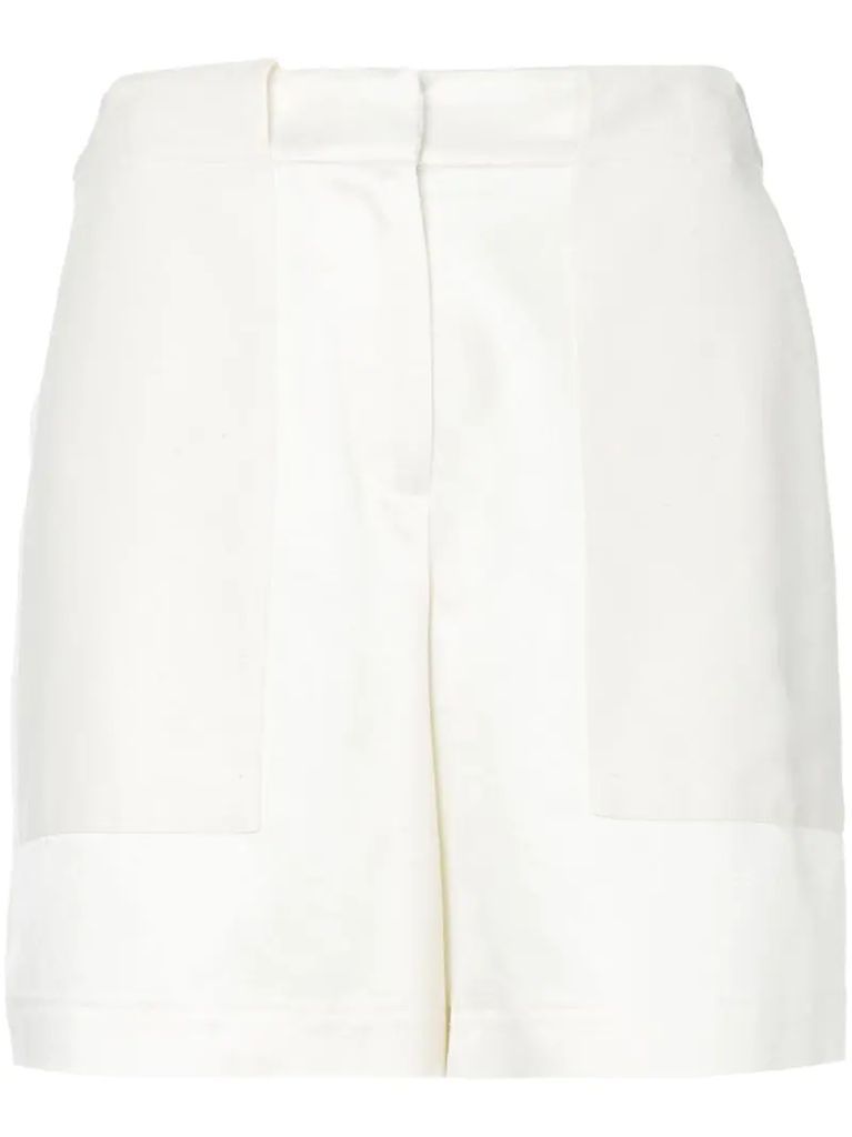 high-waisted panelled shorts