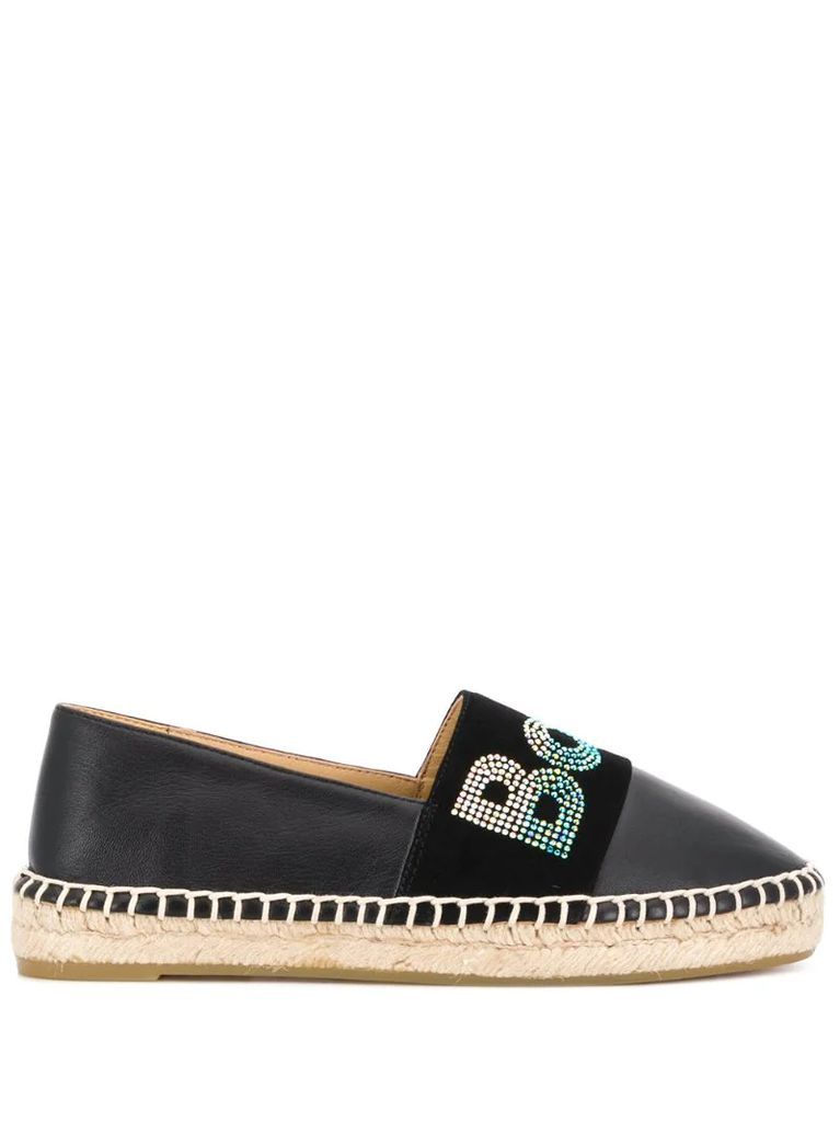 rhinestone logo espadrilles