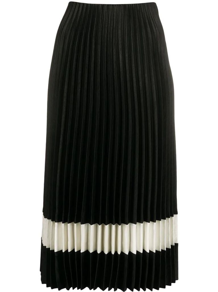 two-tone pleated skirt