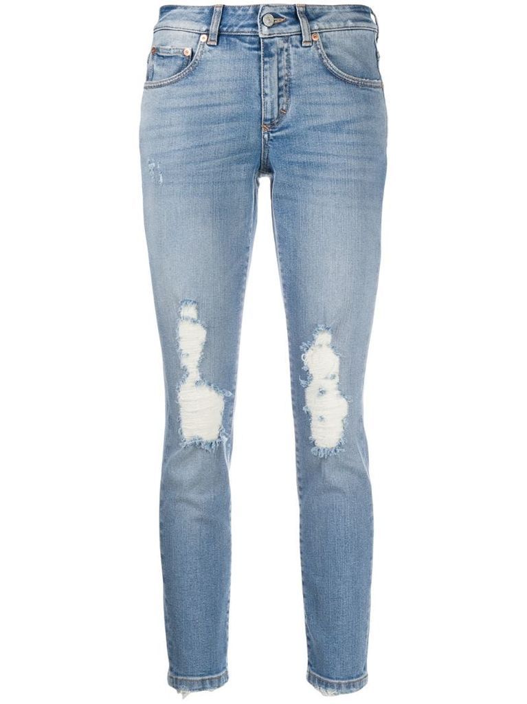 distressed skinny fit jeans