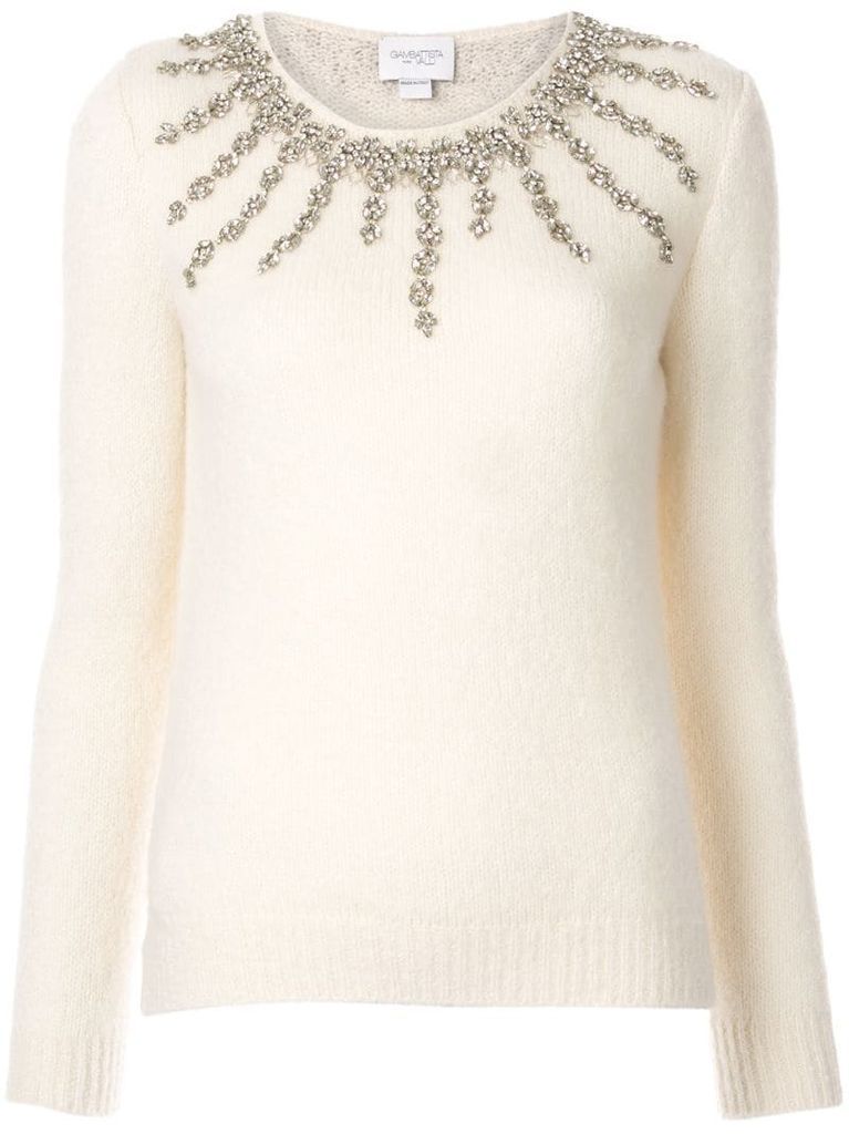 embellished fitted sweater