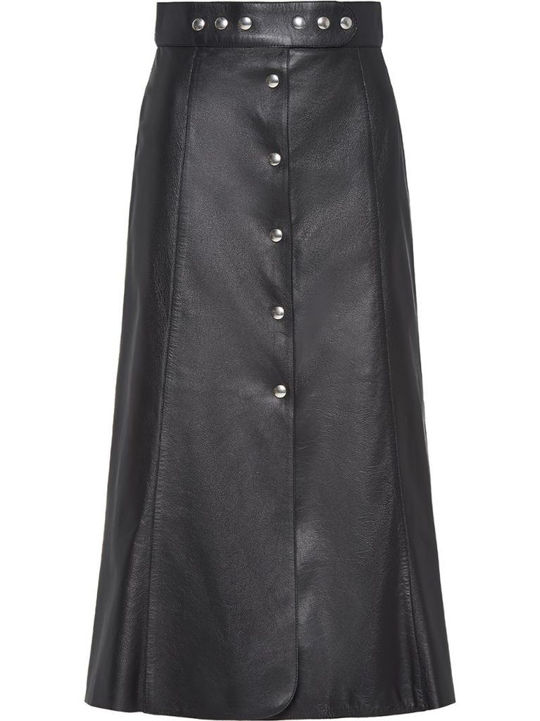 a-line buttoned midi skirt