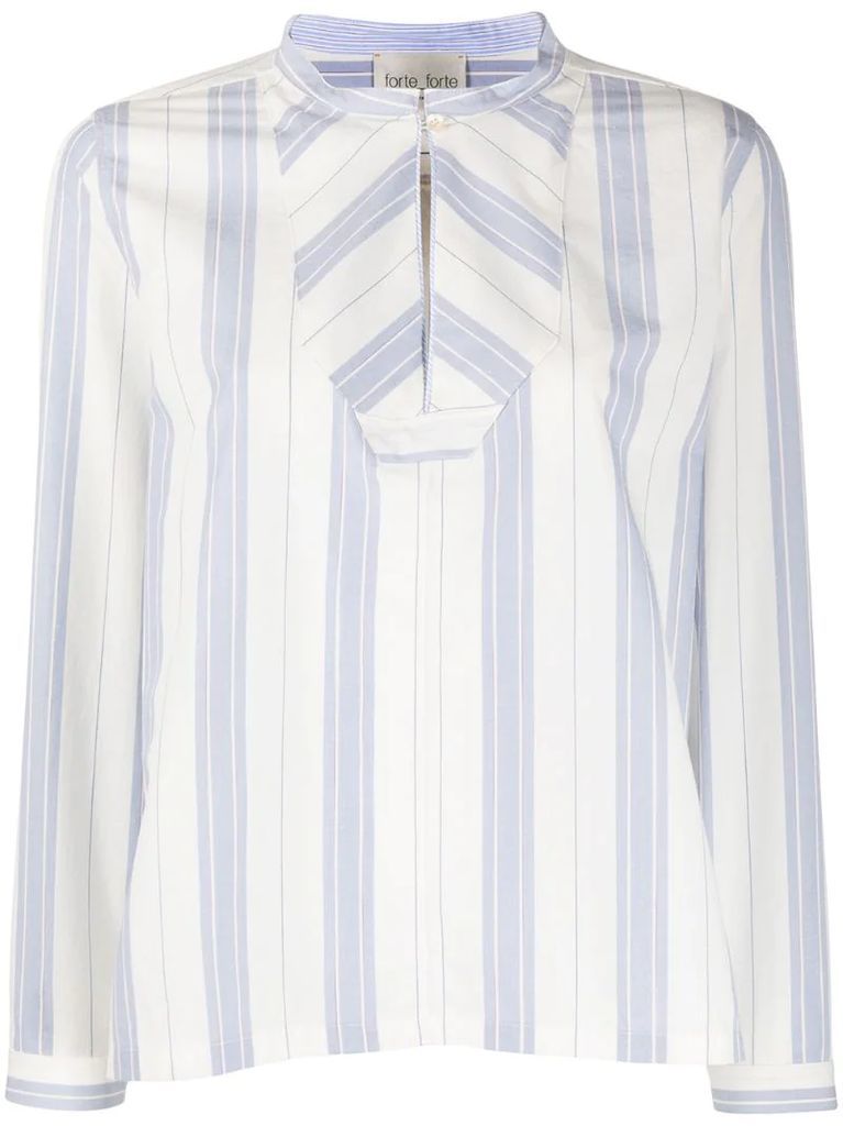 striped panel blouse