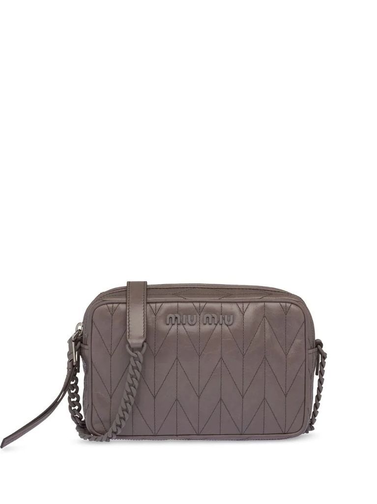 quilted-effect crossbody bag