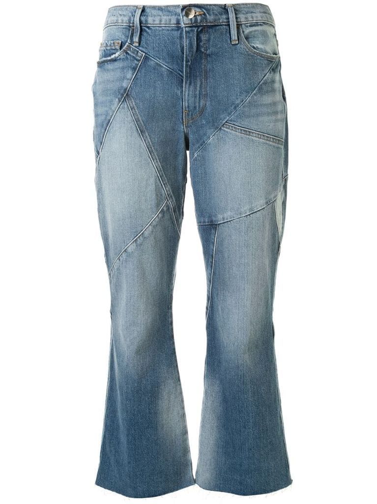 panelled kick-flare jeans