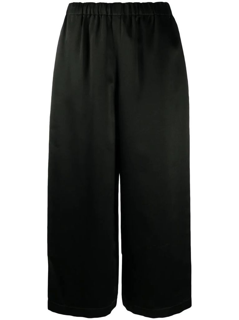 cropped leg elasticated trousers