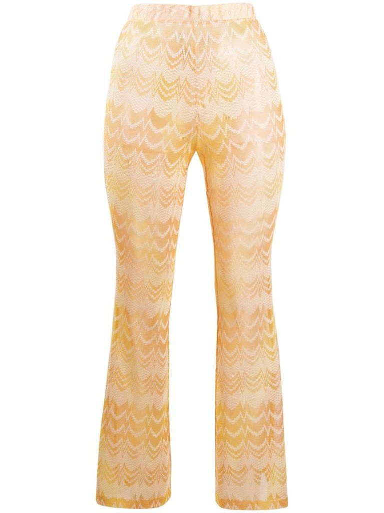 slim-fit embroidered zigzag trousers