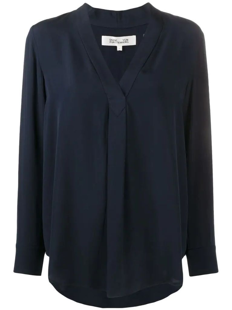 v-neck long-sleeve blouse