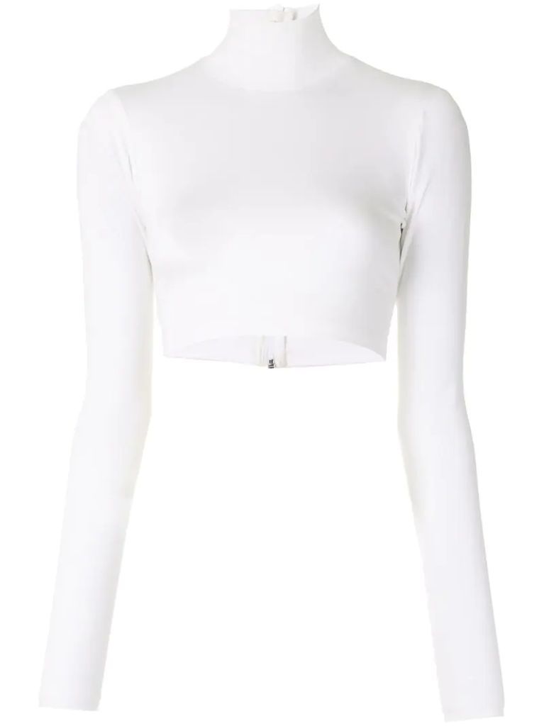 high neck cropped top