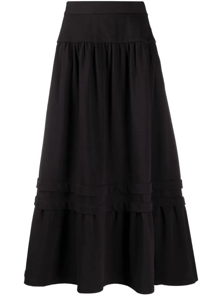high-waist tiered skirt
