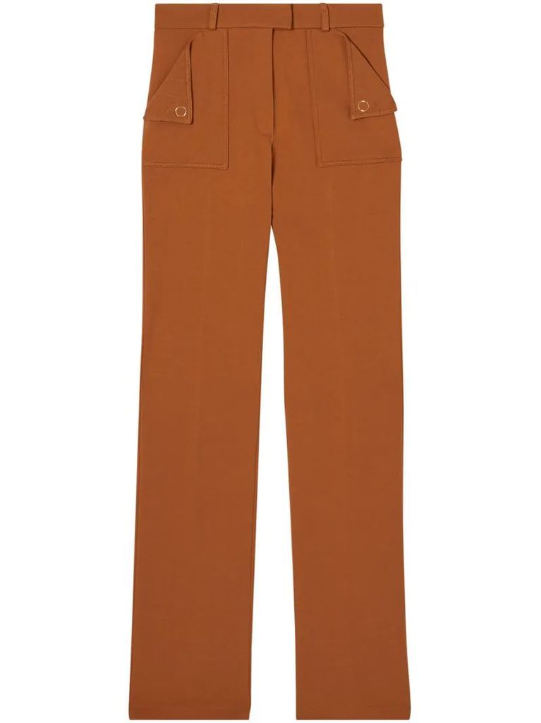 pocket detail jersey tailored trousers