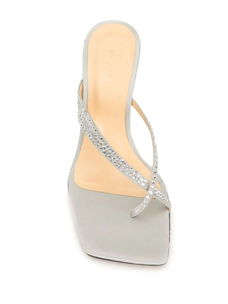 crystal-embellished wedge sandals