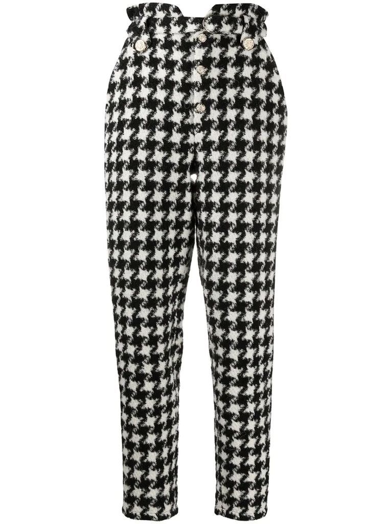 hounds-tooth print trousers