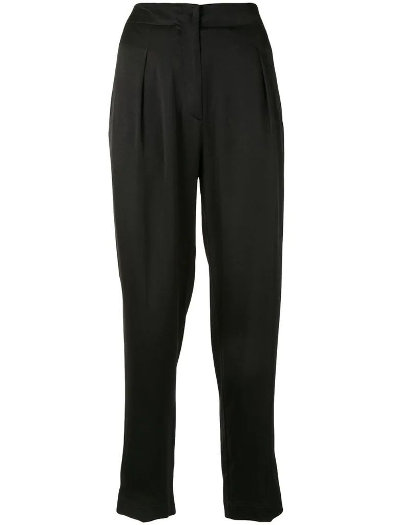 cropped straight leg trousers