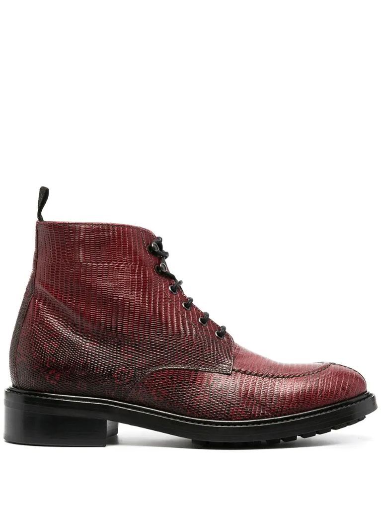 Trent textured lace-up boots