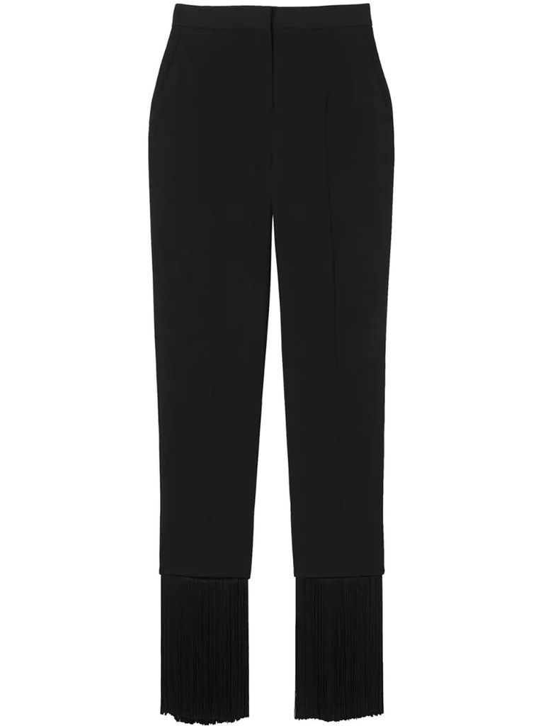 fringed edge tailored trousers