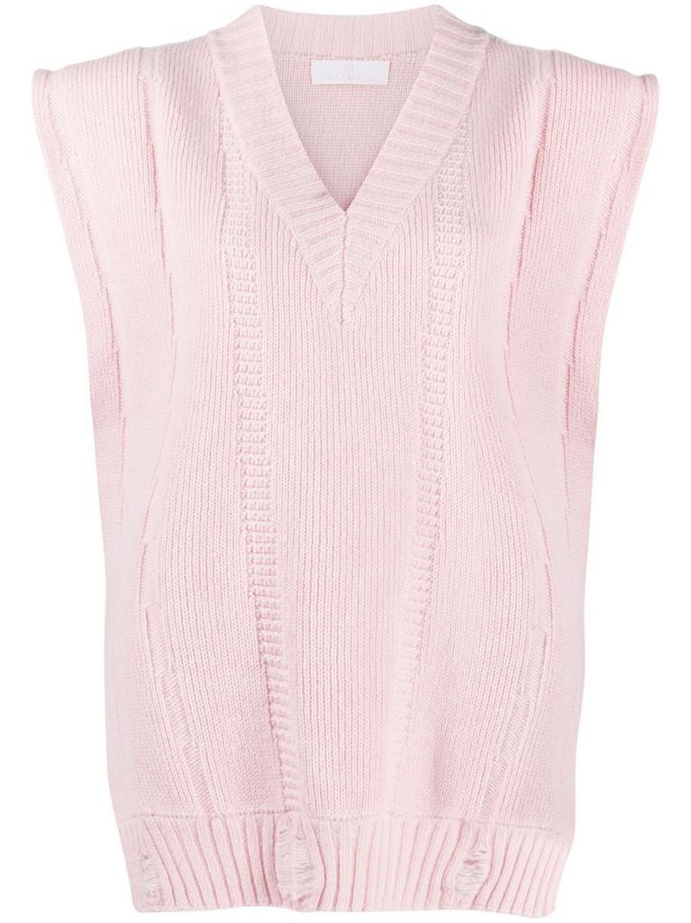 oversized merino-knit sleeveless jumper