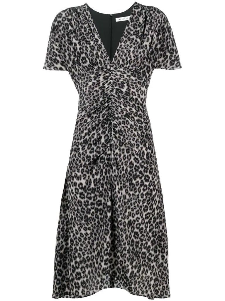 leopard-print midi dress