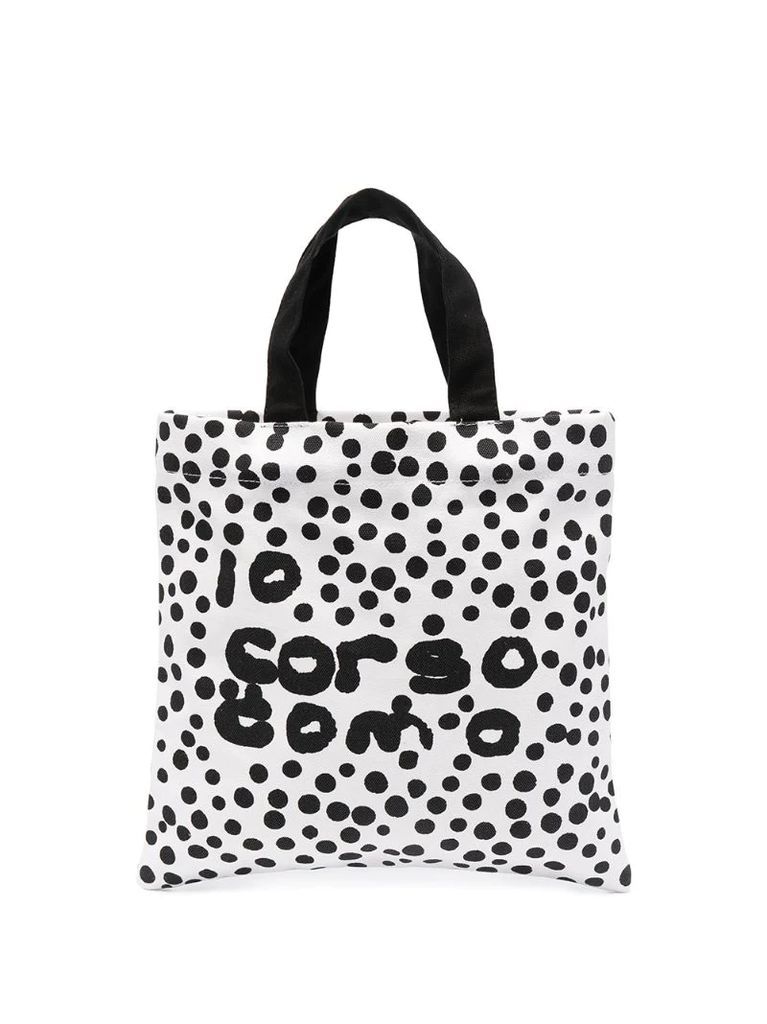 logo polka-dot print tote bag