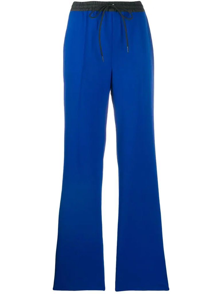 contrast waistband trousers