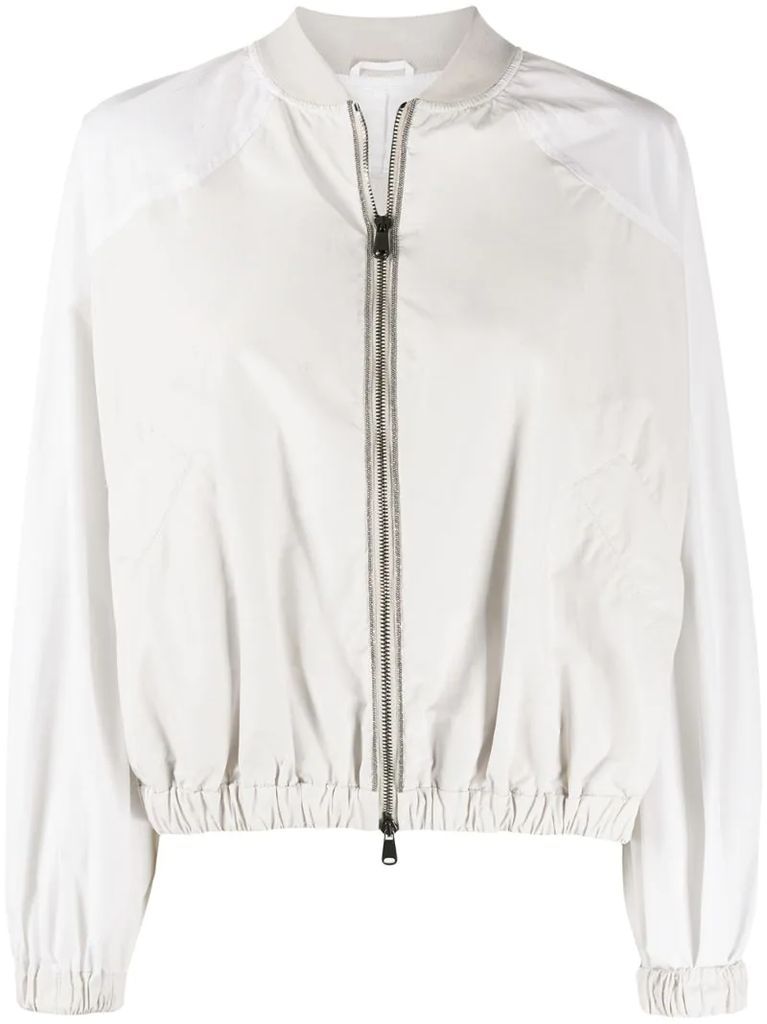 zipped bomber jacket