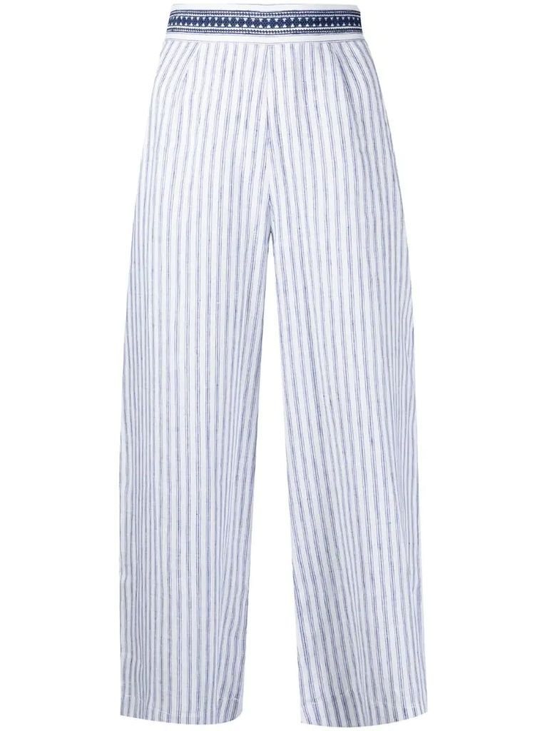 stripe-print cropped trousers
