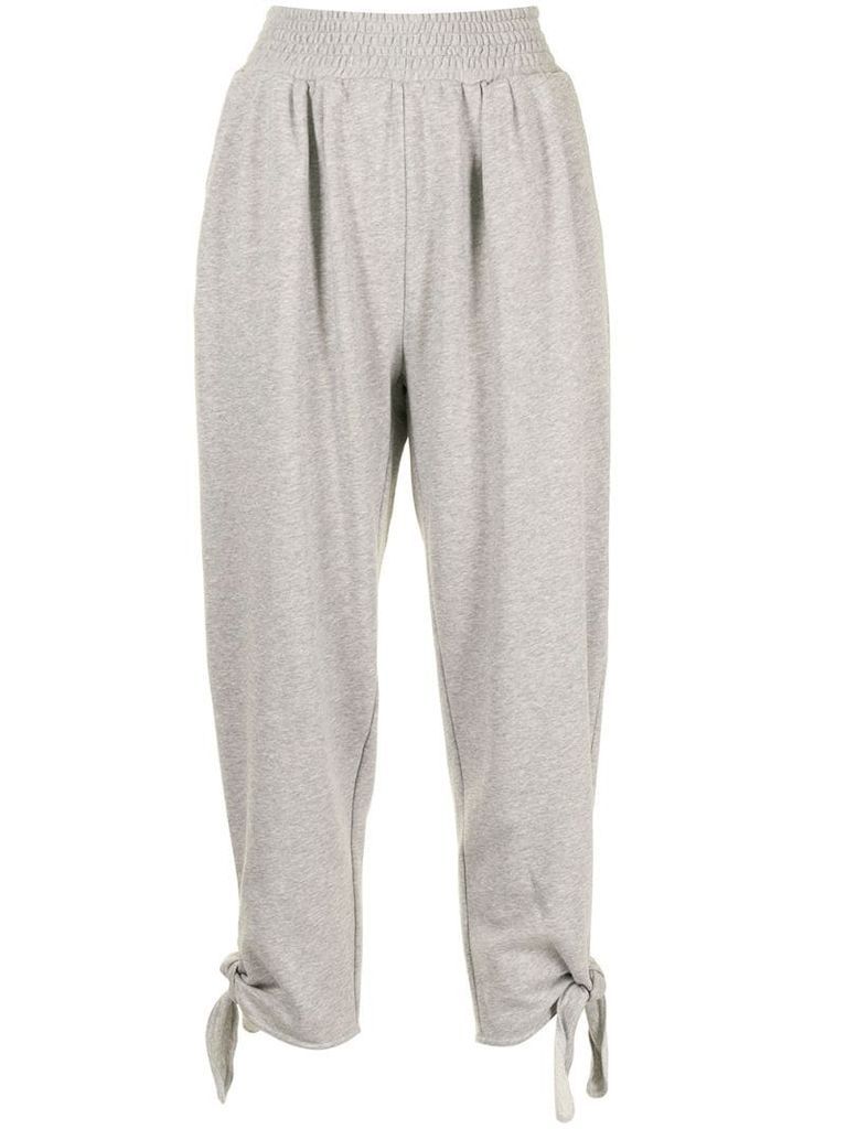 cropped tie-cuff track pants