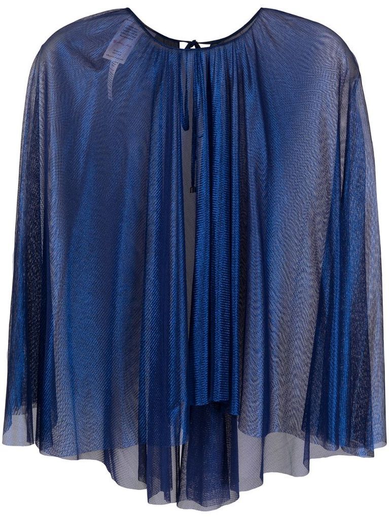 cape-style silk blouse