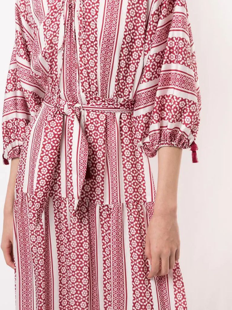 patterned belted dress