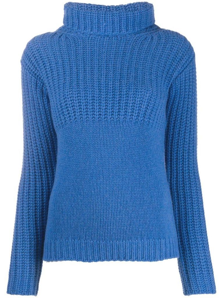contrast knit cashmere jumper