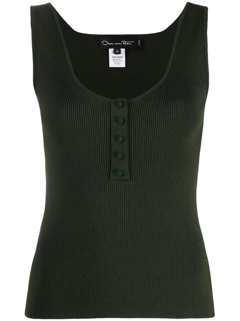 ribbed buttoned vest top