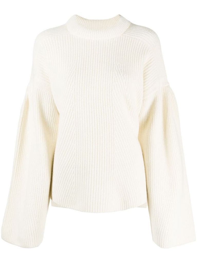 loose fit ribbed knit jumper